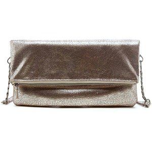 Sole Society Metallic Clutch Jezebel Zippered Magn